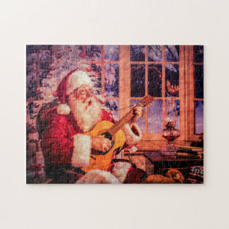 A Puzzle, Santa singing a carol Jigsaw Puzzle