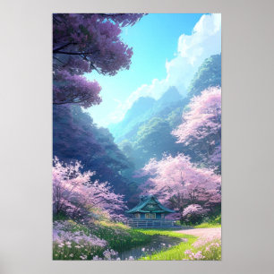 A Quaint Wooden House in the Countryside Poster