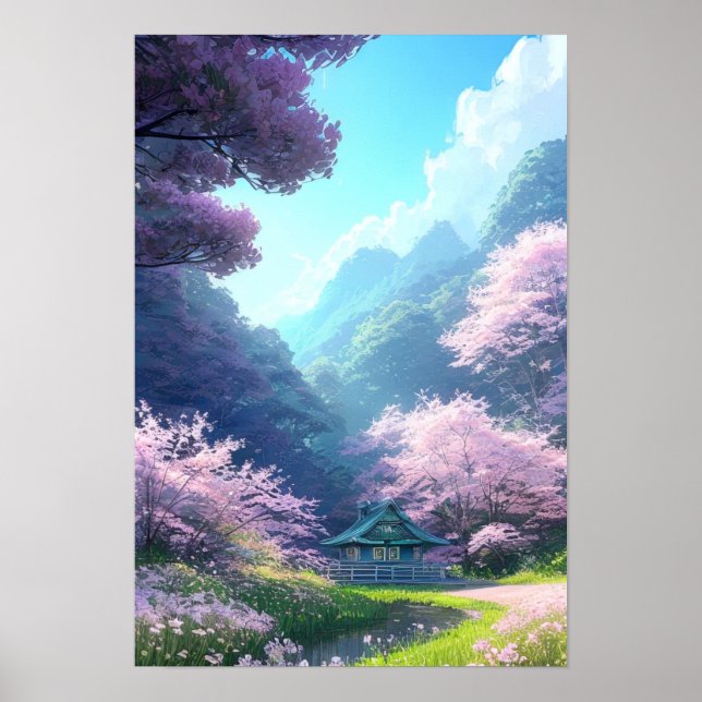 A Quaint Wooden House in the Countryside Poster (Front)