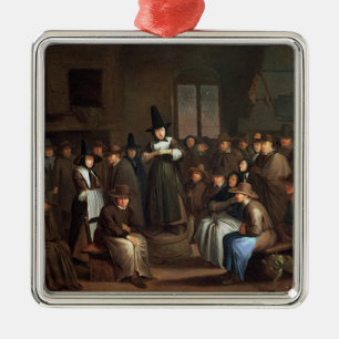 A Quakers Meeting Metal Ornament