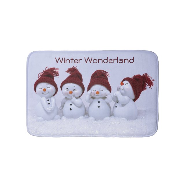 A quartet of snowmen bath mat (Front)