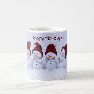 A quartet of snowmen coffee mug