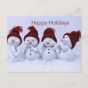 A quartet of snowmen postcard