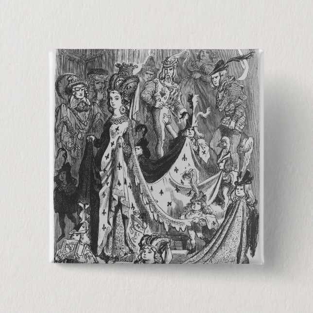 A queen 15 cm square badge (Front)