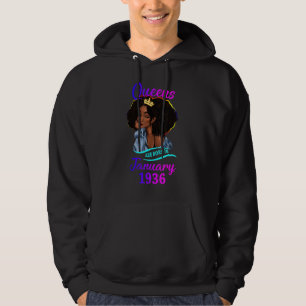 A Queen are Born In January 1936 Happy 87th Birthd Hoodie