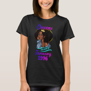 A Queen are Born In January 1996 Happy 27th Birthd T-Shirt