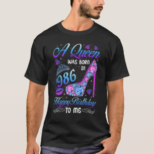 A Queen Was Born In 1986 36th Birthday High Heel V T-Shirt