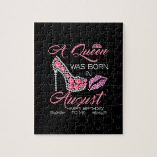 A Queen Was Born In August Birthday Gift For Women Jigsaw Puzzle