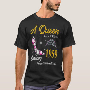 A Queen Was Born In January 1959 High Heel 64th Bi T-Shirt