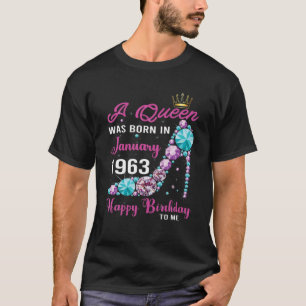 A Queen Was Born In January 1963 59Th Birthday T-Shirt