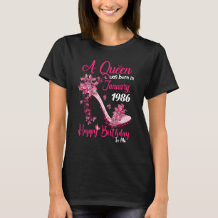 A Queen Was Born In January 1986 High Heel 37th Bi T-Shirt