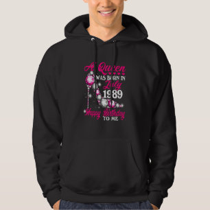 A Queen Was Born In July 1989 High Heel 33rd Birth Hoodie