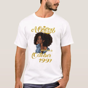 A Queen Was Born In October 1997 24Th Birthday T-Shirt