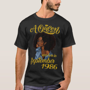 A Queen Was Born in September 1986 35th Birthday T-Shirt