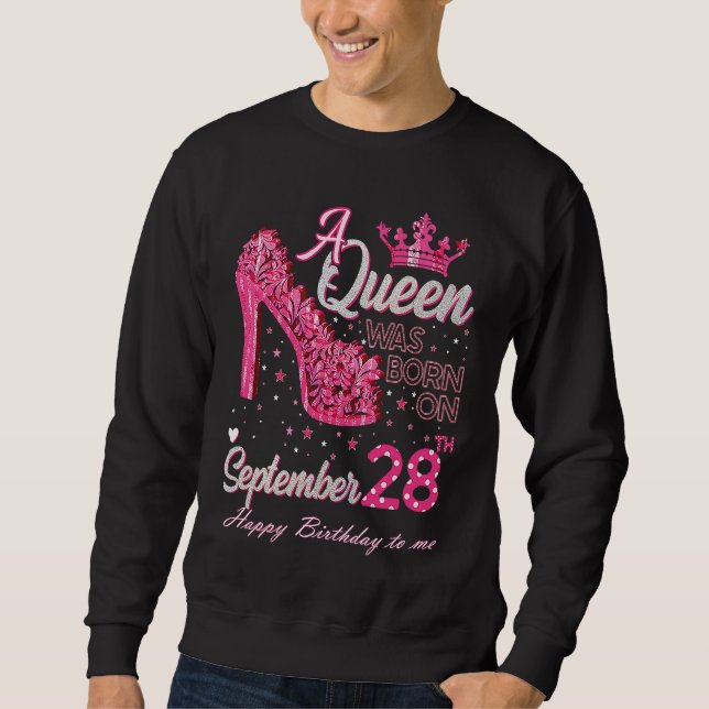 A Queen Was Born on September 28 High Heels Septem Sweatshirt (Front)