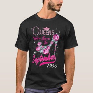 A Queen Were Born In September 1990 Happy 32nd Bir T-Shirt