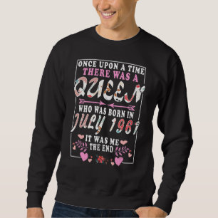 A Queen Who Was Born In July 1961  Birthday Women Sweatshirt