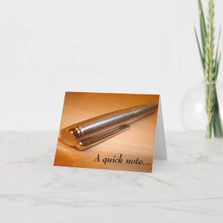 "A quick note..." Note card