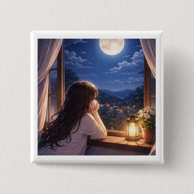 A Quiet Conversation with the Sky 15 Cm Square Badge (Front)