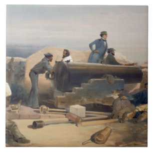 A Quiet Day in the Diamond Battery, plate from 'Th Tile