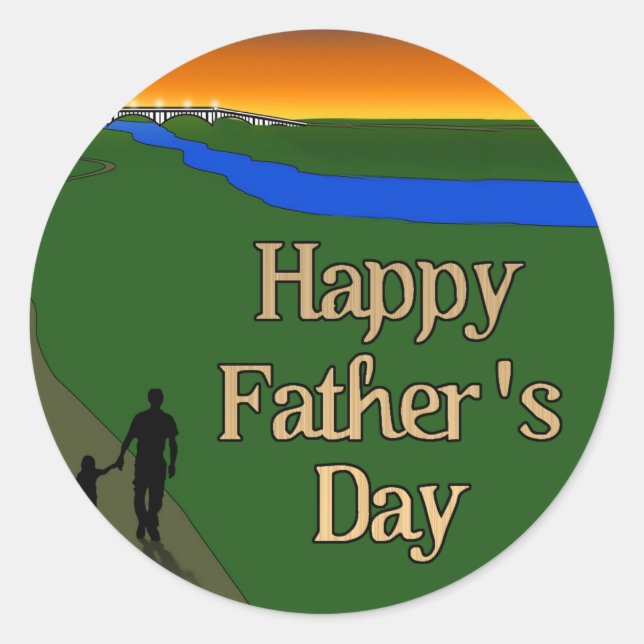 A Quiet Father & Son Walk Classic Round Sticker (Front)