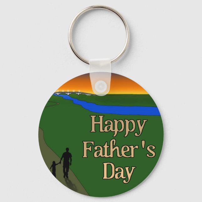 A Quiet Father & Son Walk Key Ring (Front)