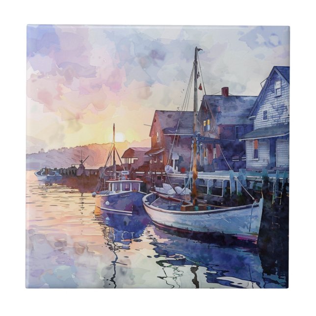A Quiet Harbour Ceramic Tile (Front)