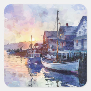 A Quiet Harbour Square Sticker
