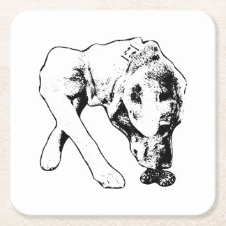 A Quiet Pause in Ink Square Paper Coaster