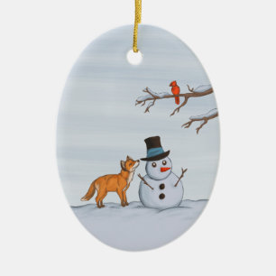 A Quiet Snow Day Ceramic Ornament