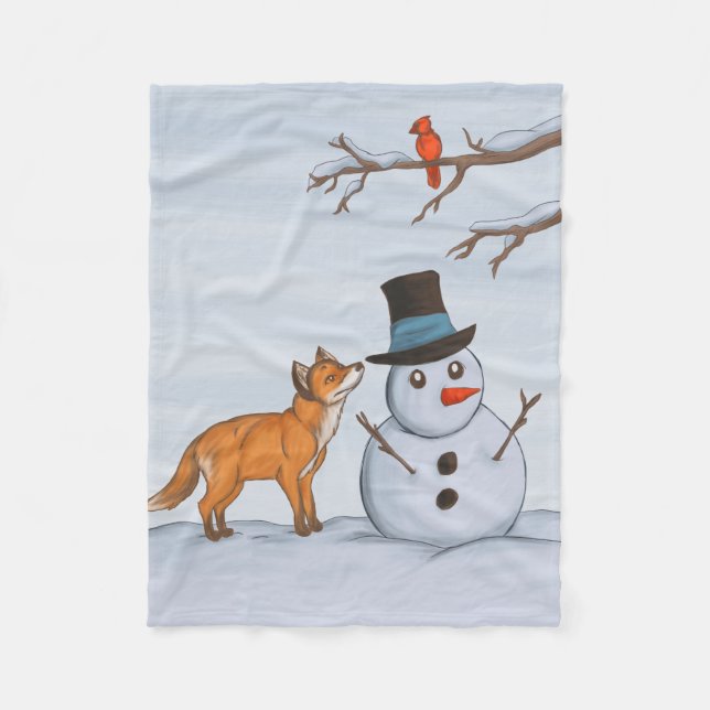 A Quiet Snow Day Fleece Blanket (Front)