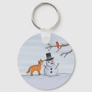 A Quiet Snow Day Key Ring