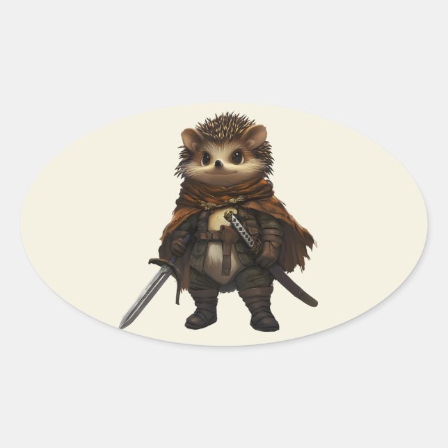  A Quilled Warrior Oval Sticker (Front)