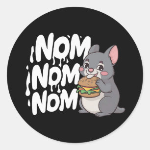A Quokka eating hamburger		 Classic Round Sticker