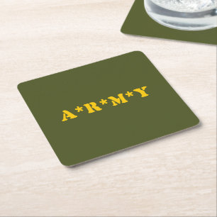 A*R*M*Y SQUARE PAPER COASTER