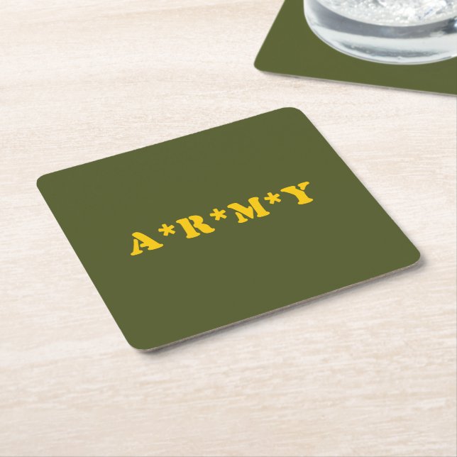 A*R*M*Y SQUARE PAPER COASTER (Angled)