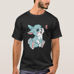 A rabbit with floppy ears in watercolour with a fl T-Shirt