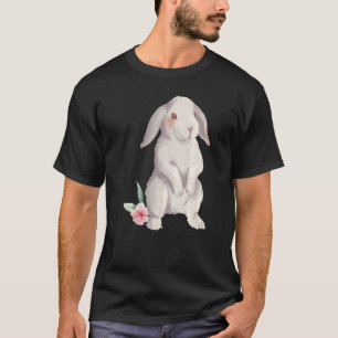 A rabbit with floppy ears in watercolour with a fl T-Shirt