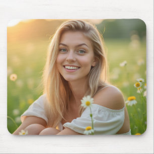A Radiant Helena Chevalier in Flowering Meadow Mouse Pad