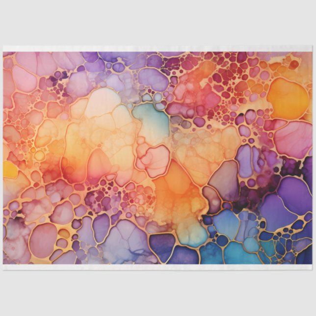 A Rainbow Alcohol Ink Series Design 9 Tissue Paper (Front)