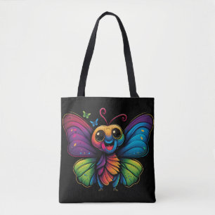 A rainbow-colored-butterfly tote bag