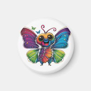 A rainbow-coloured-butterfly magnet
