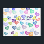 A Rainbow of Hearts for You on a Postcard<br><div class="desc">Pretty bright pastel hearts to send your love to a special someone!</div>
