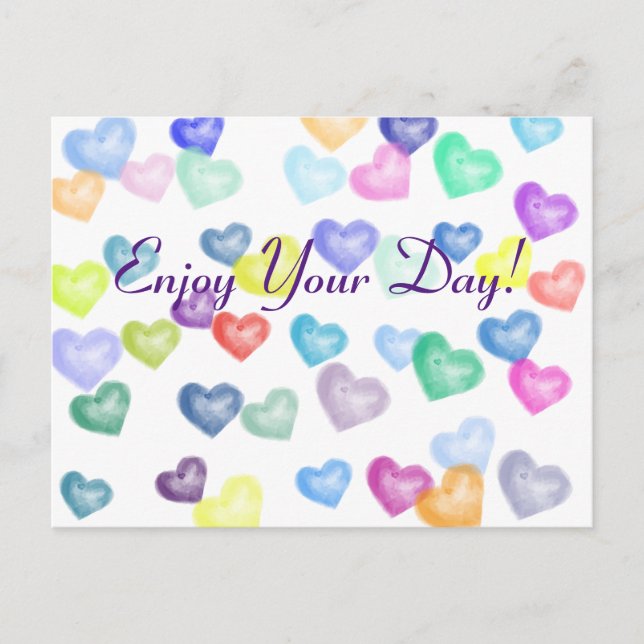 A Rainbow of Hearts for You on a Postcard (Front)