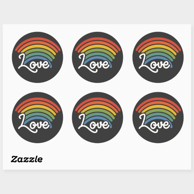 A Rainbow of Love Classic Round Sticker (Sheet)