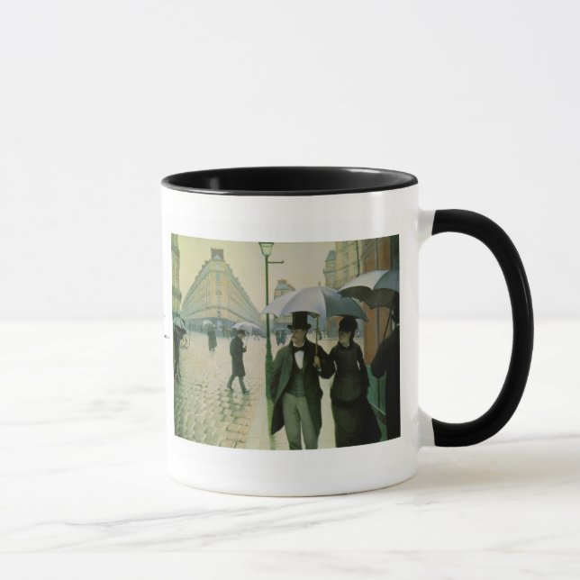 A Rainy Day in Paris by Gustave Caillebotte Mug (Right)