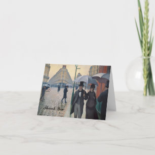 A Rainy Day in Paris by Gustave Caillebotte Thank You Card