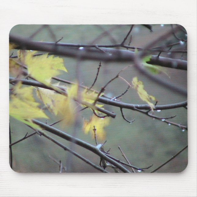 A Rainy Morning In Autumn (Fall) With A Light Bree Mouse Pad (Front)
