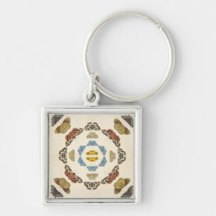 A Rare Depiction of Butterflies and Moths Key Ring