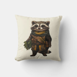 A Rascally Racoon Cushion